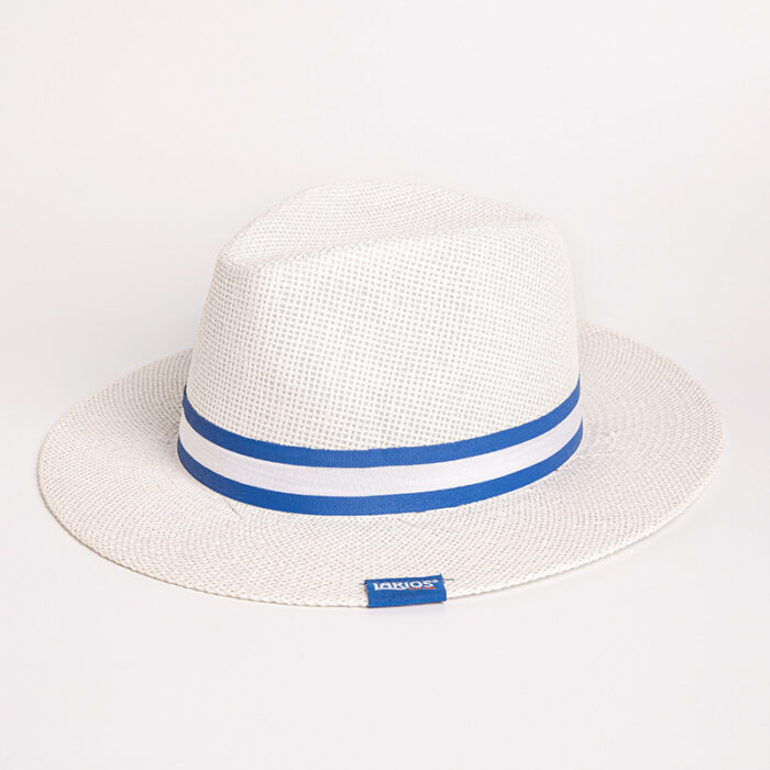 panama hat wide brim fedora with logo hatband