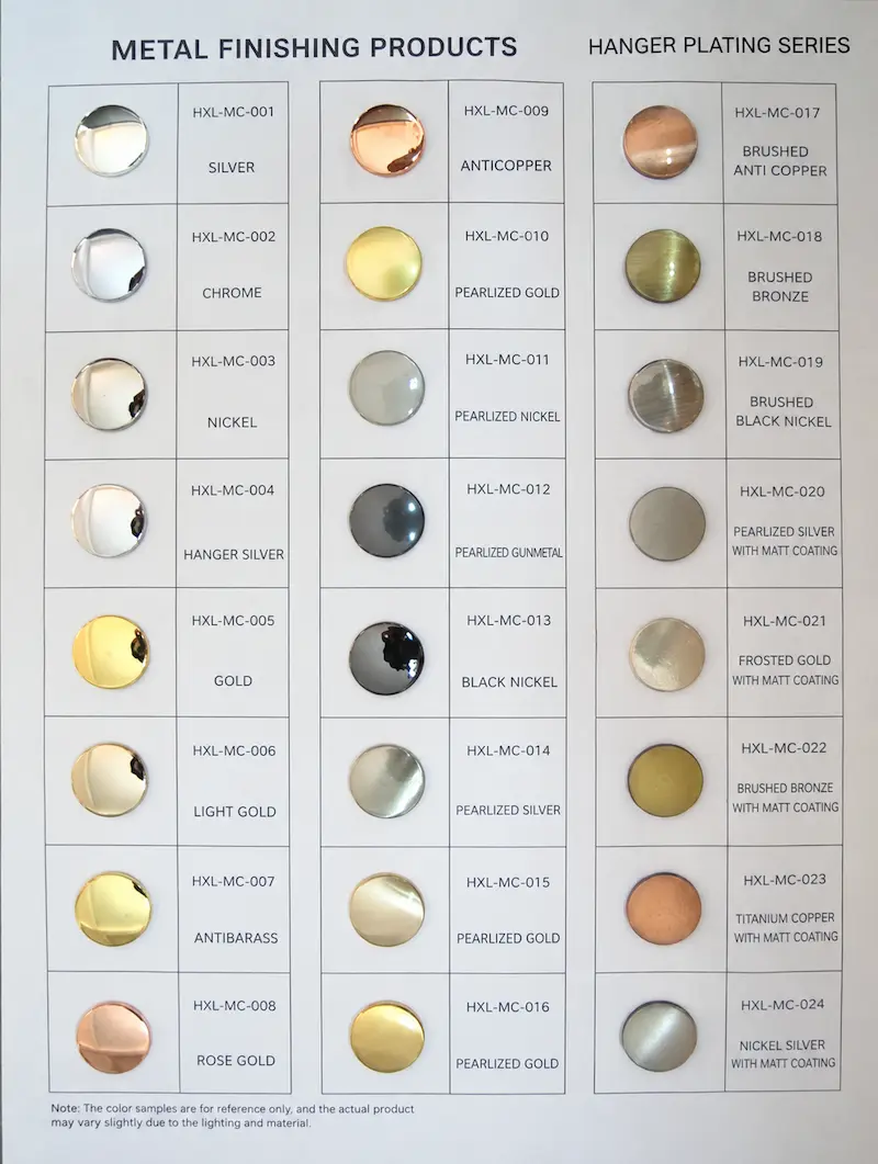 Metal Finishing Products Color options