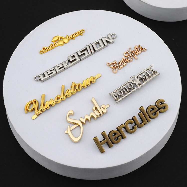 Metal plate letter logo for custom cap wholesale