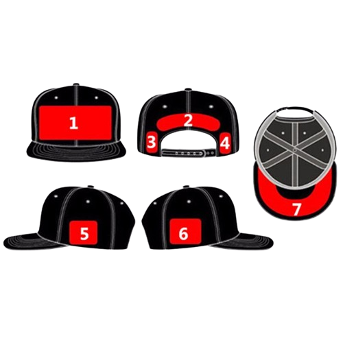 Posiciones personalizadas del logotipo del sombrero. custom hat logo positions