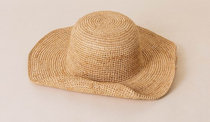 Raffia Straw Hat Handmade Custom Metal Wire Wide Brim Bending Sun Hat