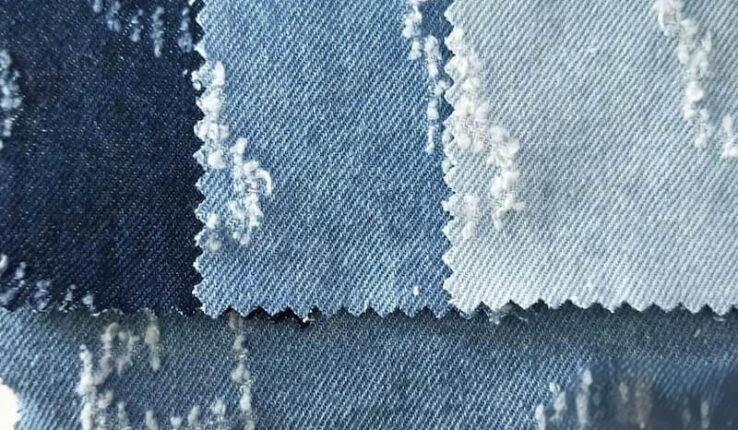 Tecido jeans desgastado vintage lavado para chapéus personalizados