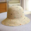Foldable Raffia Straw Hat Custom Made with Colorful Spots Handmade Natural Bucket Hat Summer Sun hat Wholesale