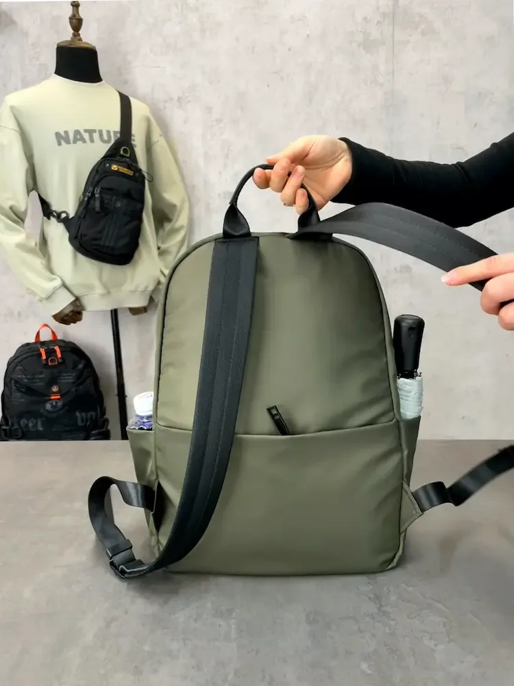 Minimalist Custom Backpack Wholesale army green back