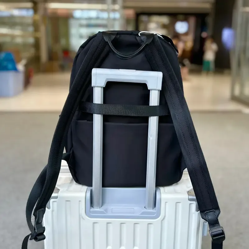 custom minimalist laptop backpack w Trolley Sleeve (Luggage Sleeve)