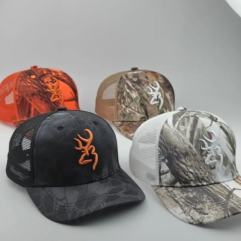 custom camo cap trucker hat with d embroidery assorted colors