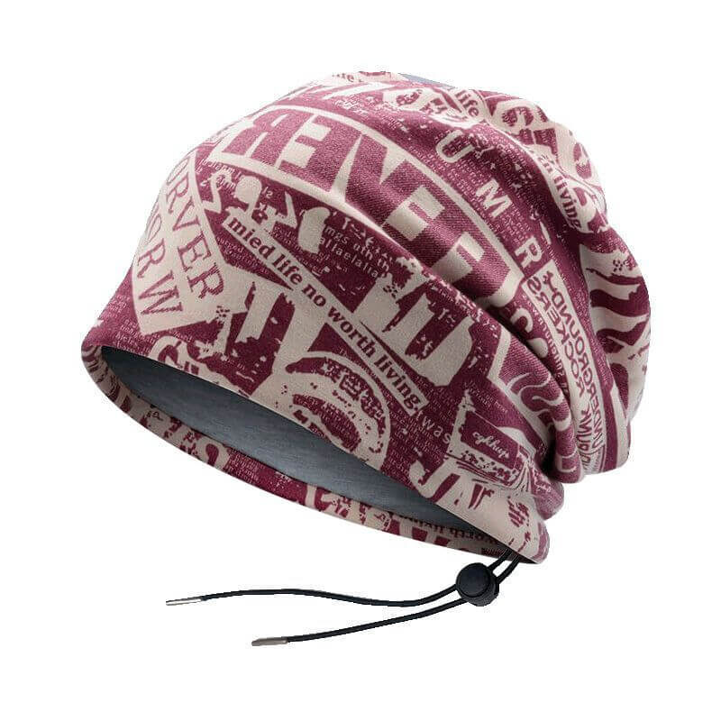 Benutzerdefinierte verstellbare Urban Street bedruckte Beanie-Mütze Unisex Kordelzug Retro Slouch Cap CNCAPS OEM ODM Factory Wholesale