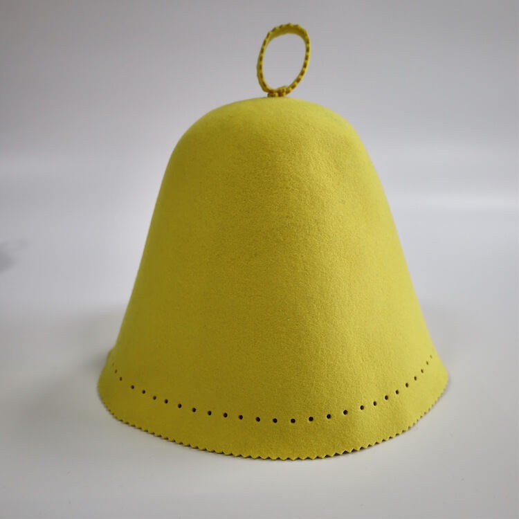 Custom wool sauna hats w logo embroidery wholesale color yellow