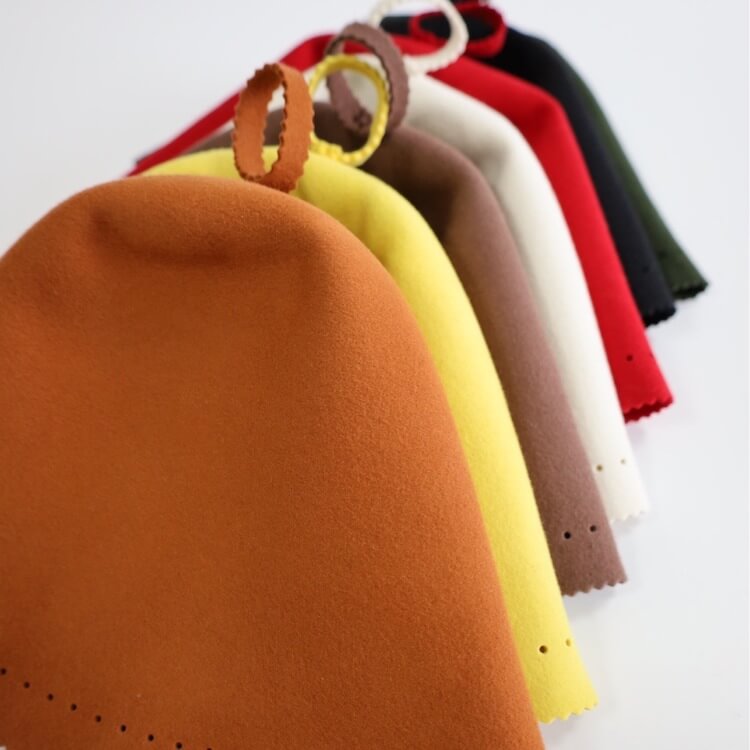 Custom wool sauna hats w logo embroidery wholesale details