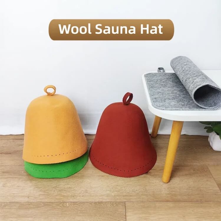 Custom wool sauna hats w logo embroidery wholesale