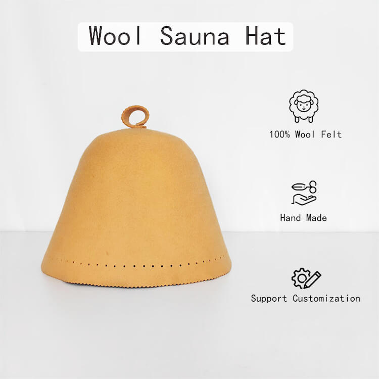 Custom wool sauna hats w logo embroidery wholesale