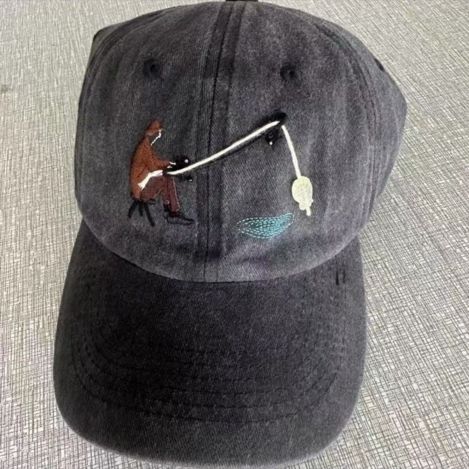Interactive Embroidery Fishing Cap Brass Buckle Closure